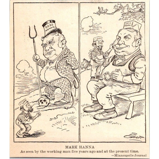 Mark Hanna Charles L. Bartholomew Bart 1902 Political Cartoon AI4-4