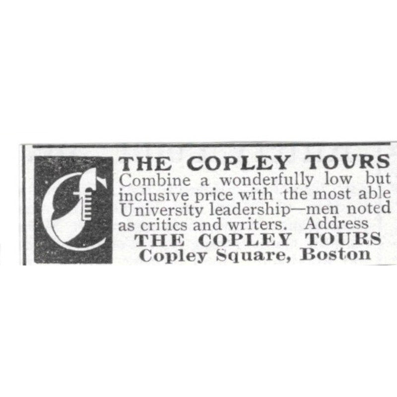 The Copley Tours Copley Square Boston MA 1903 Ad AF8-S37