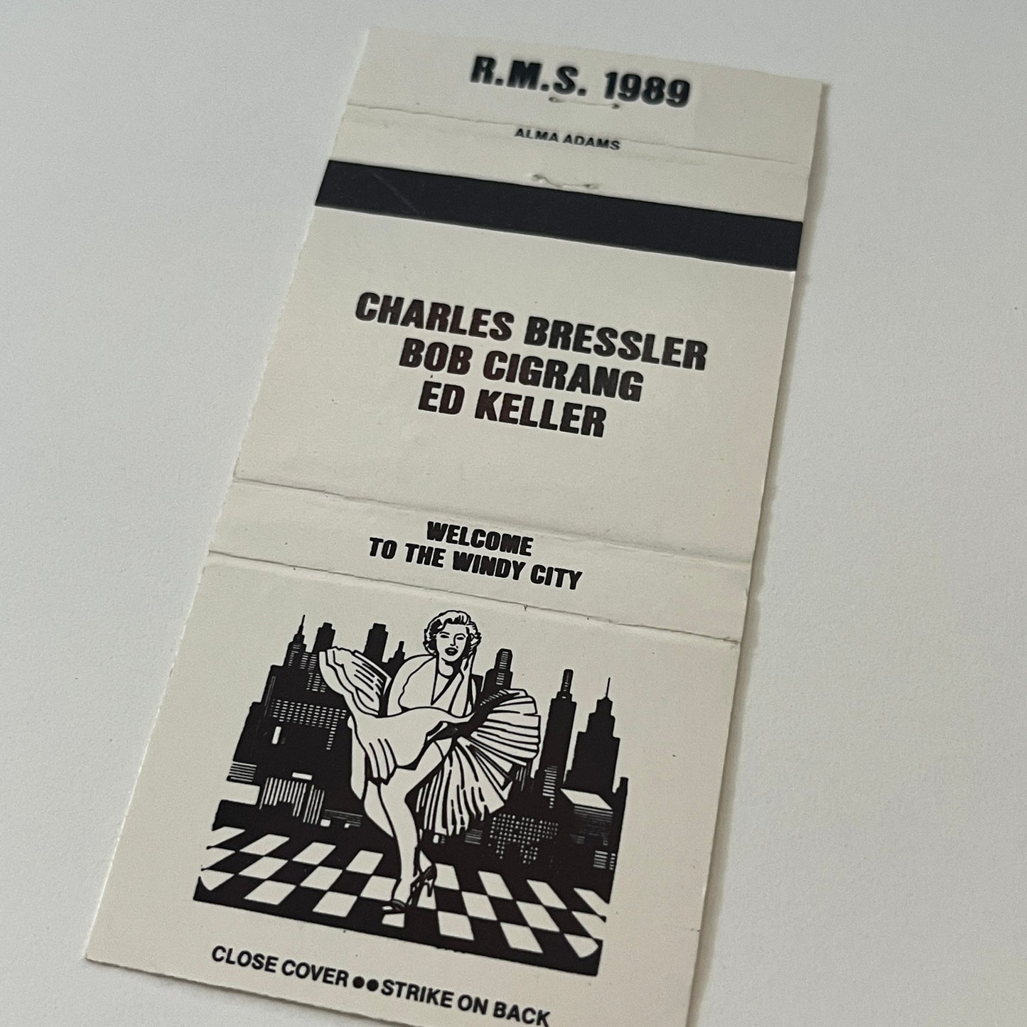 1989 RMS Charles Bressler Bob Cigrang Ed Keller Vintage Matchbook TB6-MB2-6