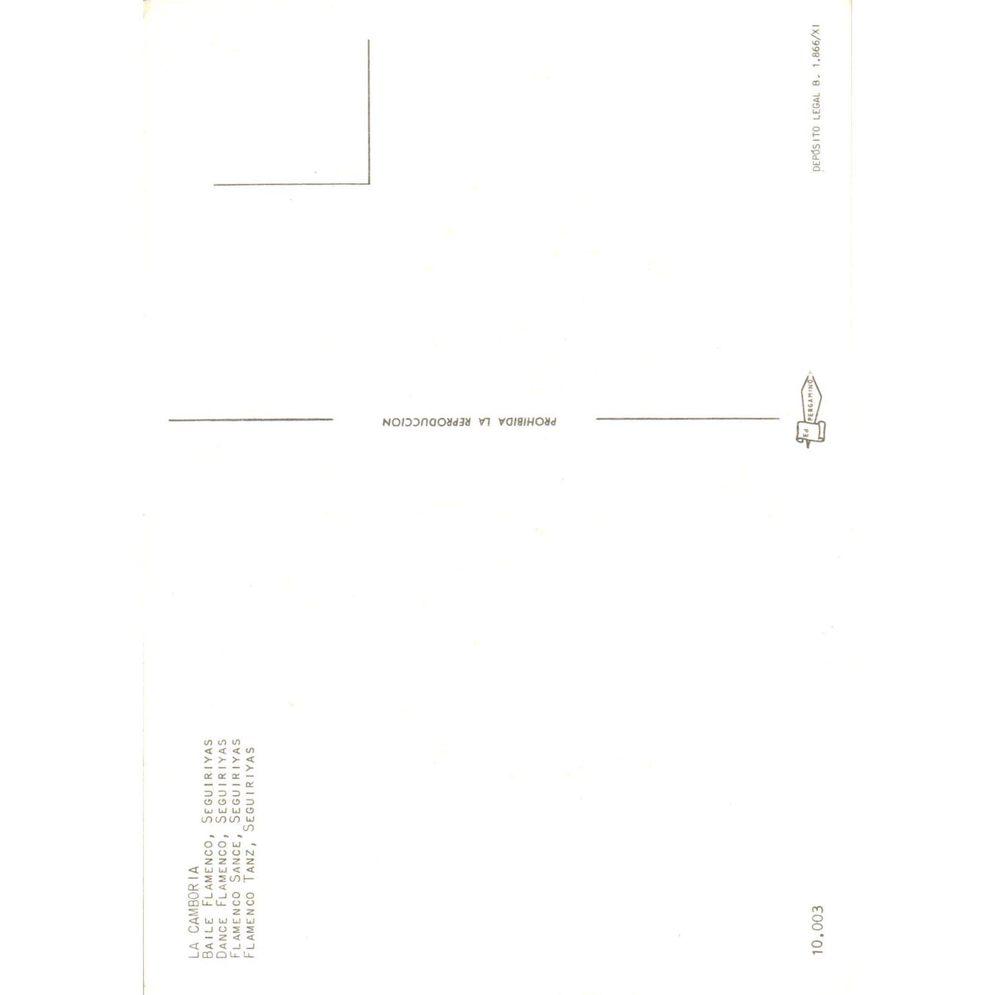 La Camboria Baile Flamenco Seguiriyas Vintage Postcard PD1