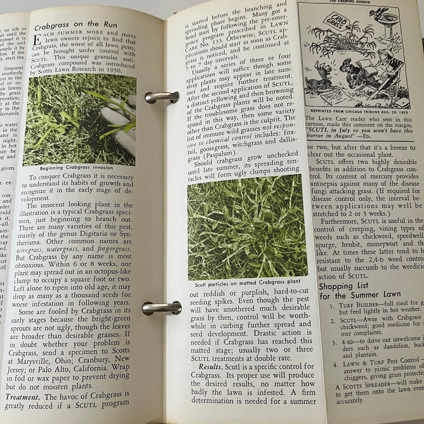 1950-1958 Scotts Lawn Care Book - O. M. Scott & Sons Marysville Ohio TK3