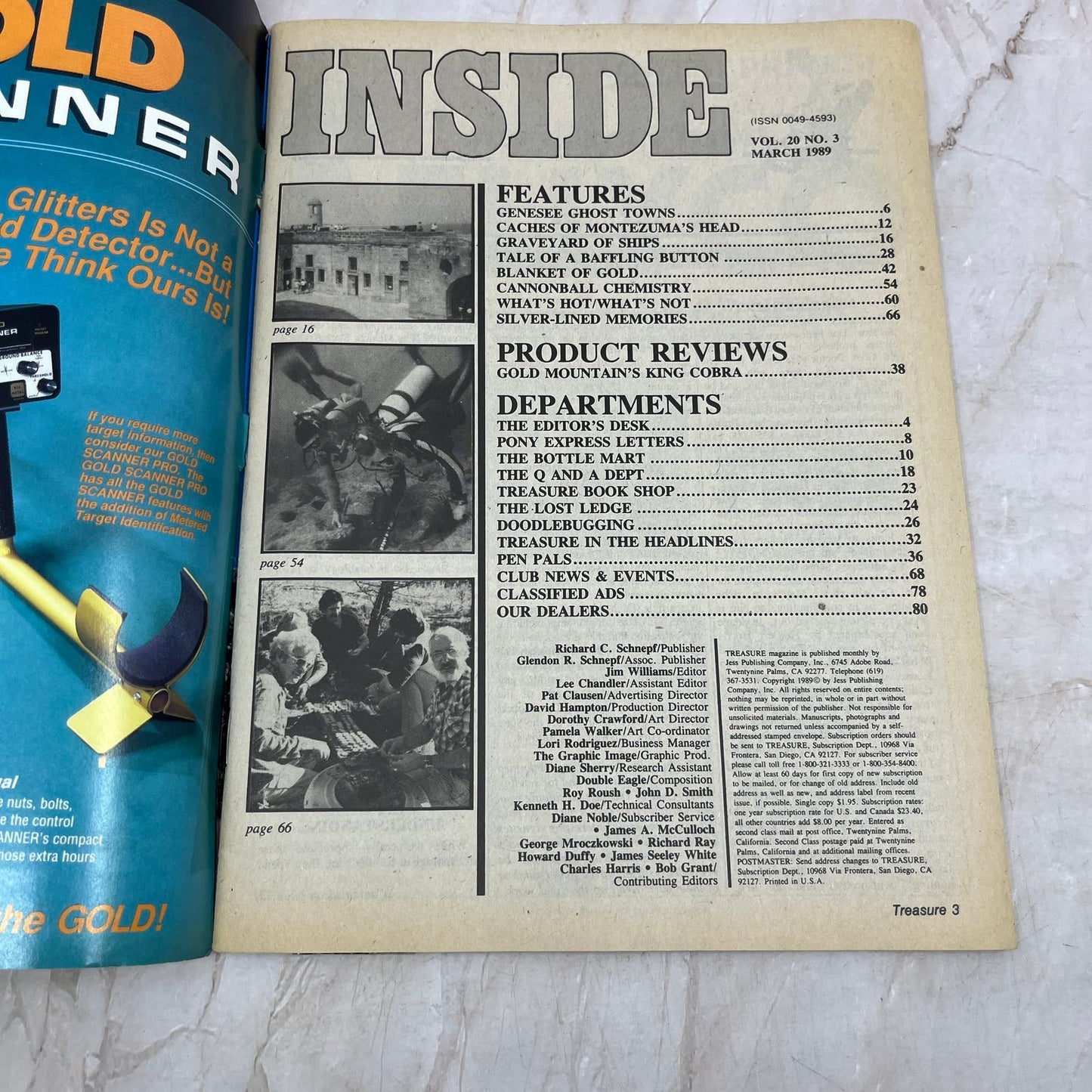 1989 March - Treasure Magazine - Treasure Hunting Prospecting Metal Detector M16