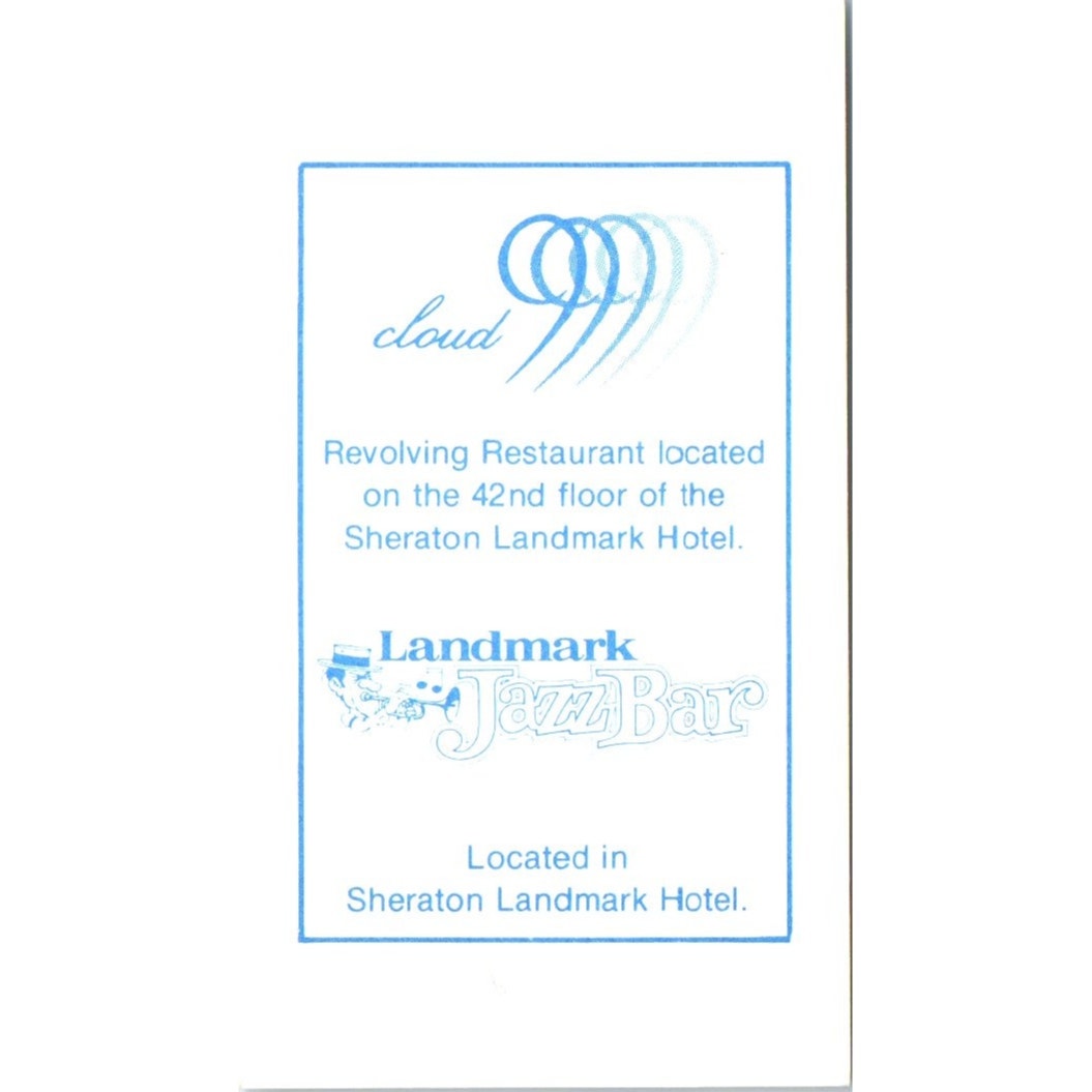 John Dye Sheraton-Landmark Hotels Vancouver BC Vintage Business Card SE3-B1
