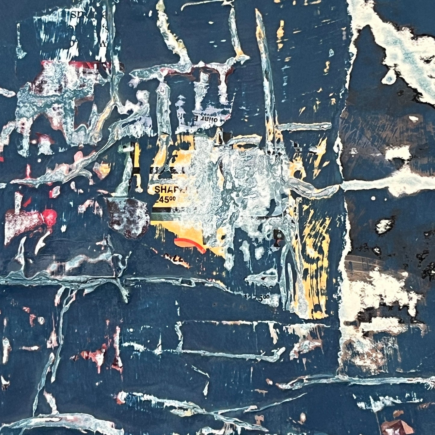 Original Mixed Media Modern Art Collage Painting 11x14 "Pavement"