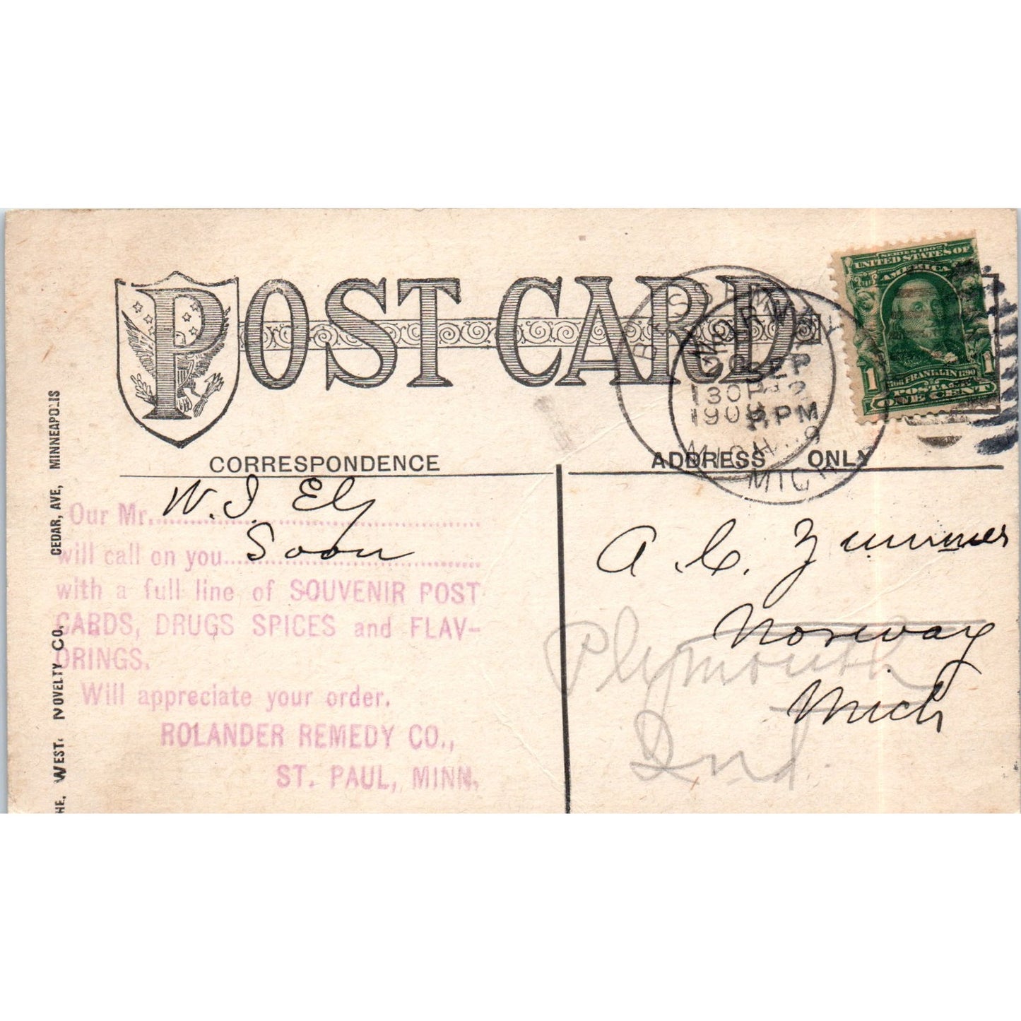 1909 New Mill in Elk River Minnesota Vintage Postcard PD10