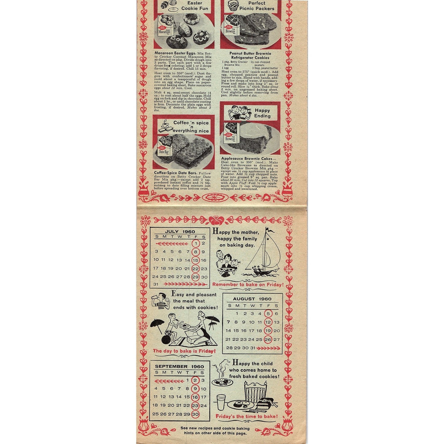 Betty Crocker's 1960 Pennsylvania Dutch Kitchen Calendar AG5-3