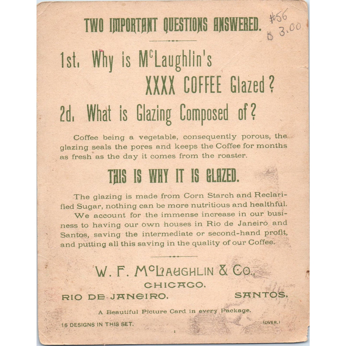 1880s Nubian Children McLaughlin's Coffee Large Victorian Trade Card AE9-LT