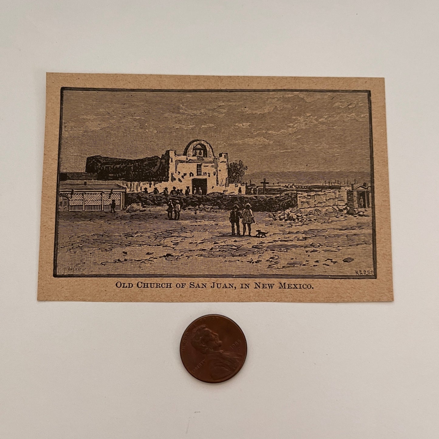 Old Church of San Juan, in New Mexico 1894 Art Engraving SAG4-8