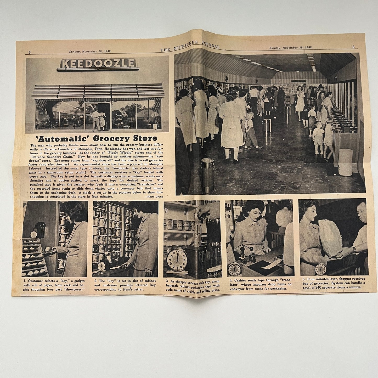 Keedoozle Automatic Grocery Store Memphis Clarence Saunders Article 1948 AG3-3