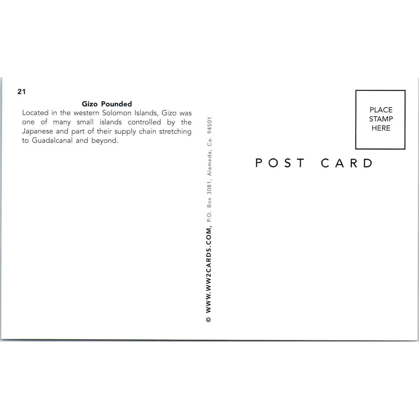 WWII Solomon Island Gizo Bombarded Aircraft Vintage Postcard PC19