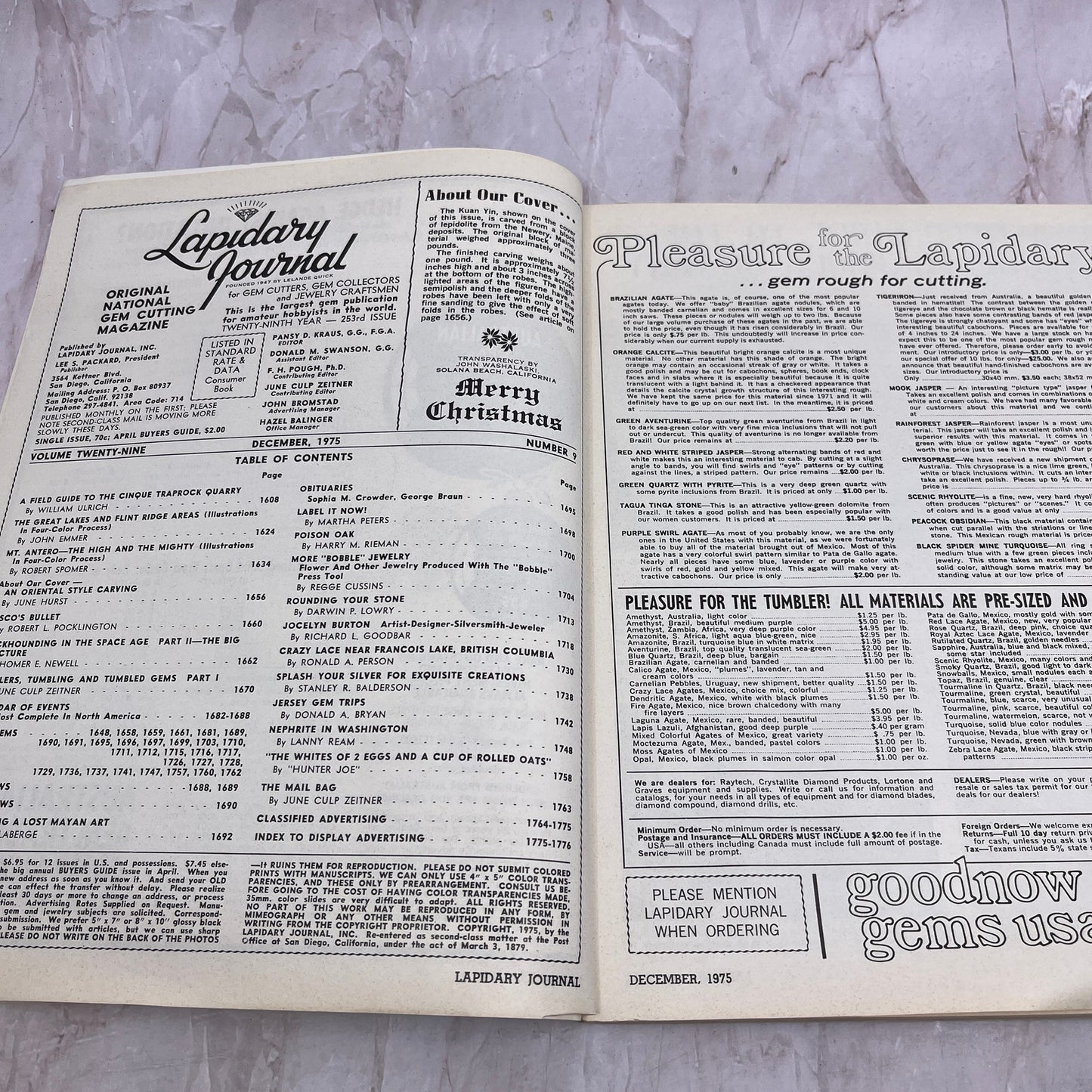 Kuan Yin - Lapidary Journal Magazine - Dec 1975 M22