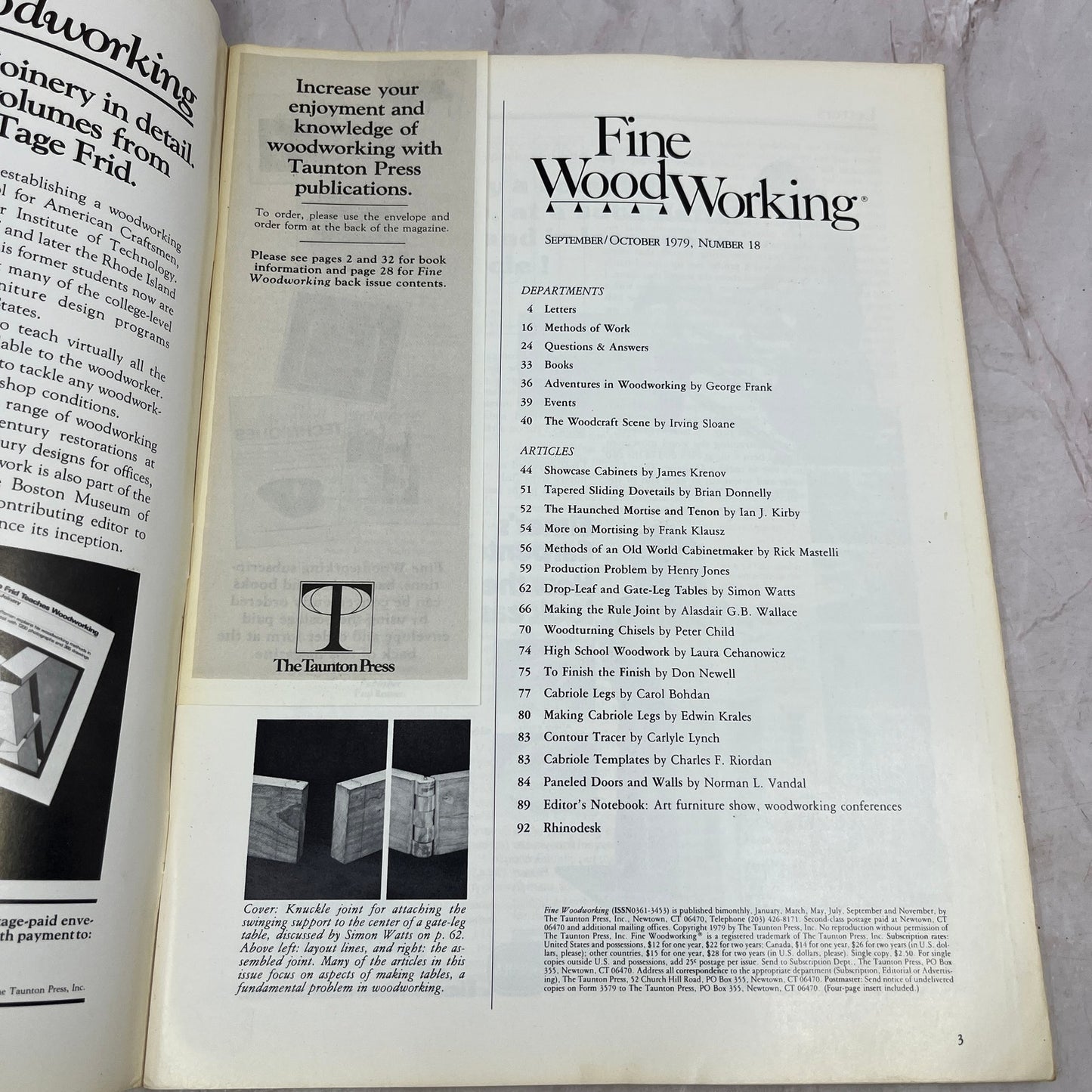 Making Tables - Sep/Oct 1979 No 18 - Taunton's Fine Woodworking Magazine M35