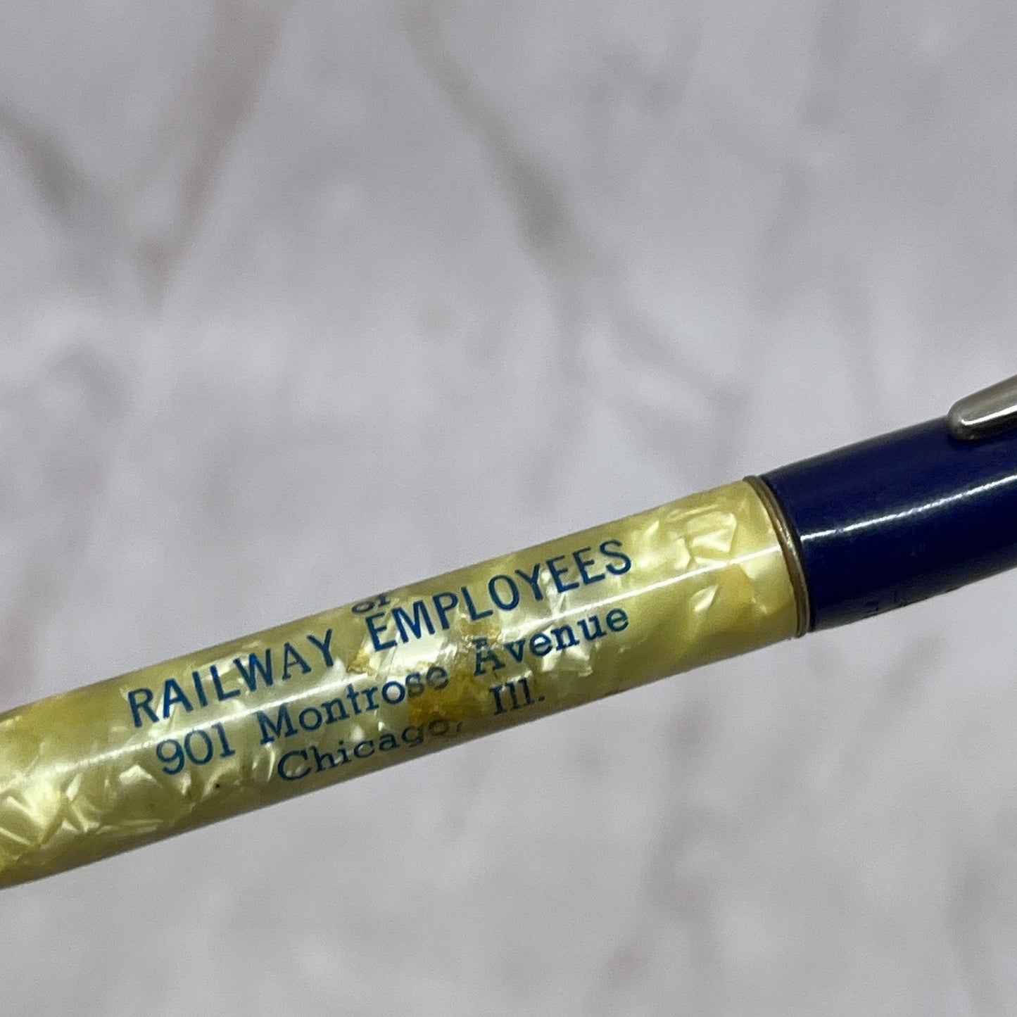 Benefit Association Railway Employees Chicago Celluloid Mechanical Pencil SB8-Y2