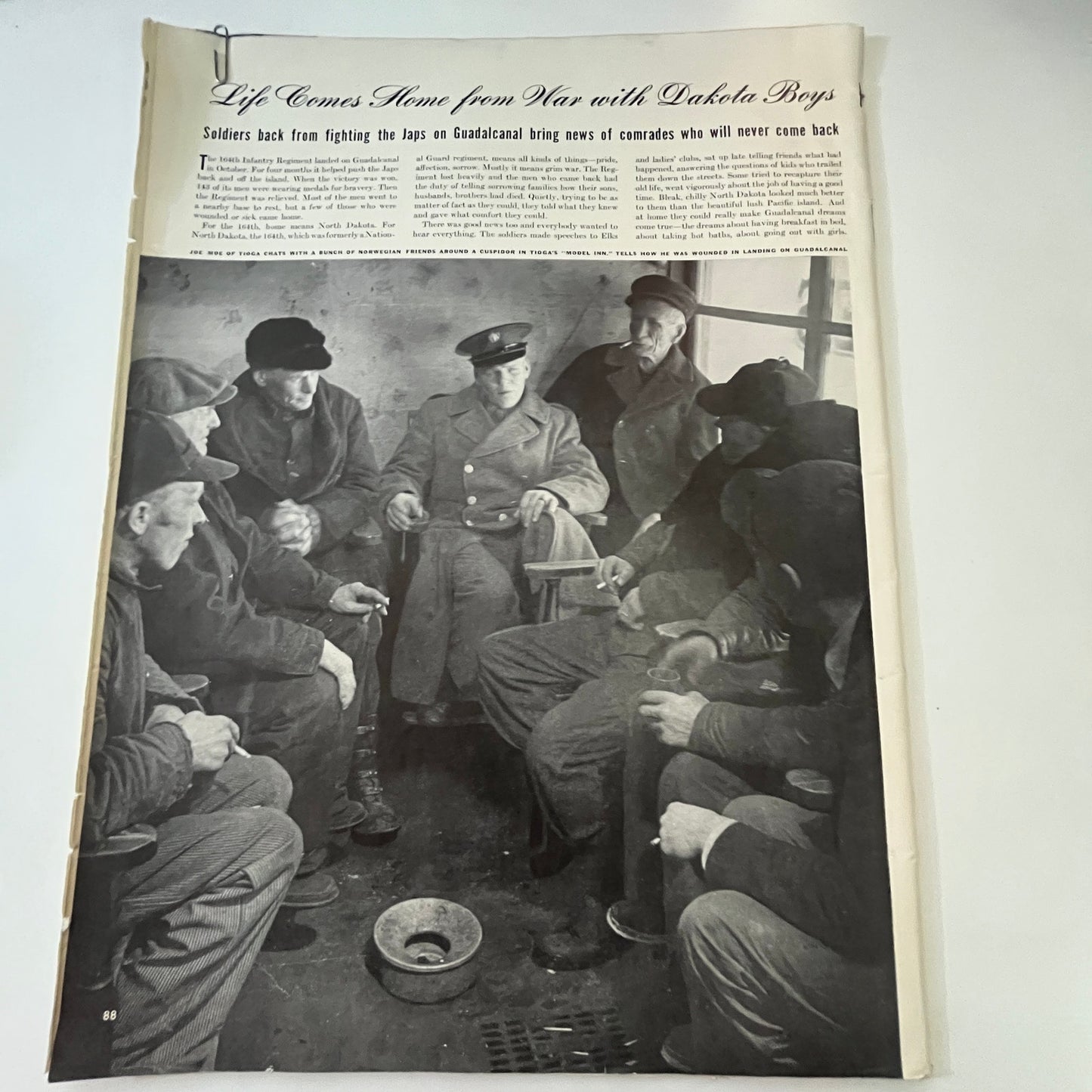 Soldiers Back From Guadalcanal 3 Pages 1940s WWII Era Article V29-5