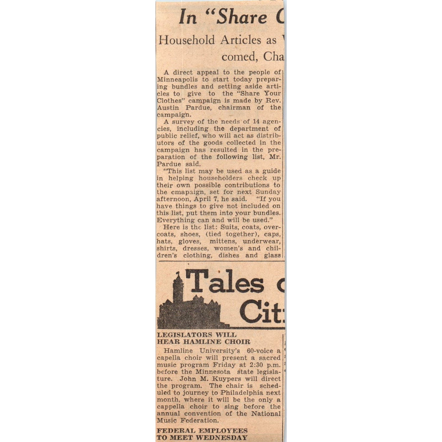 Juster Bros. Nicollet Easter Sale 2x6 1935 Minneapolis Journal Ad AE7-H1