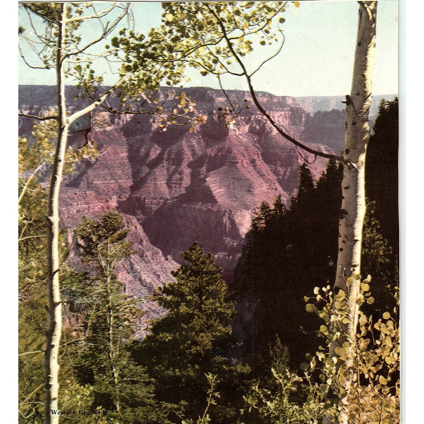 Retro Kitsch Grand Canyon View Western Grandeur Vintage Art Print 7x8" V17