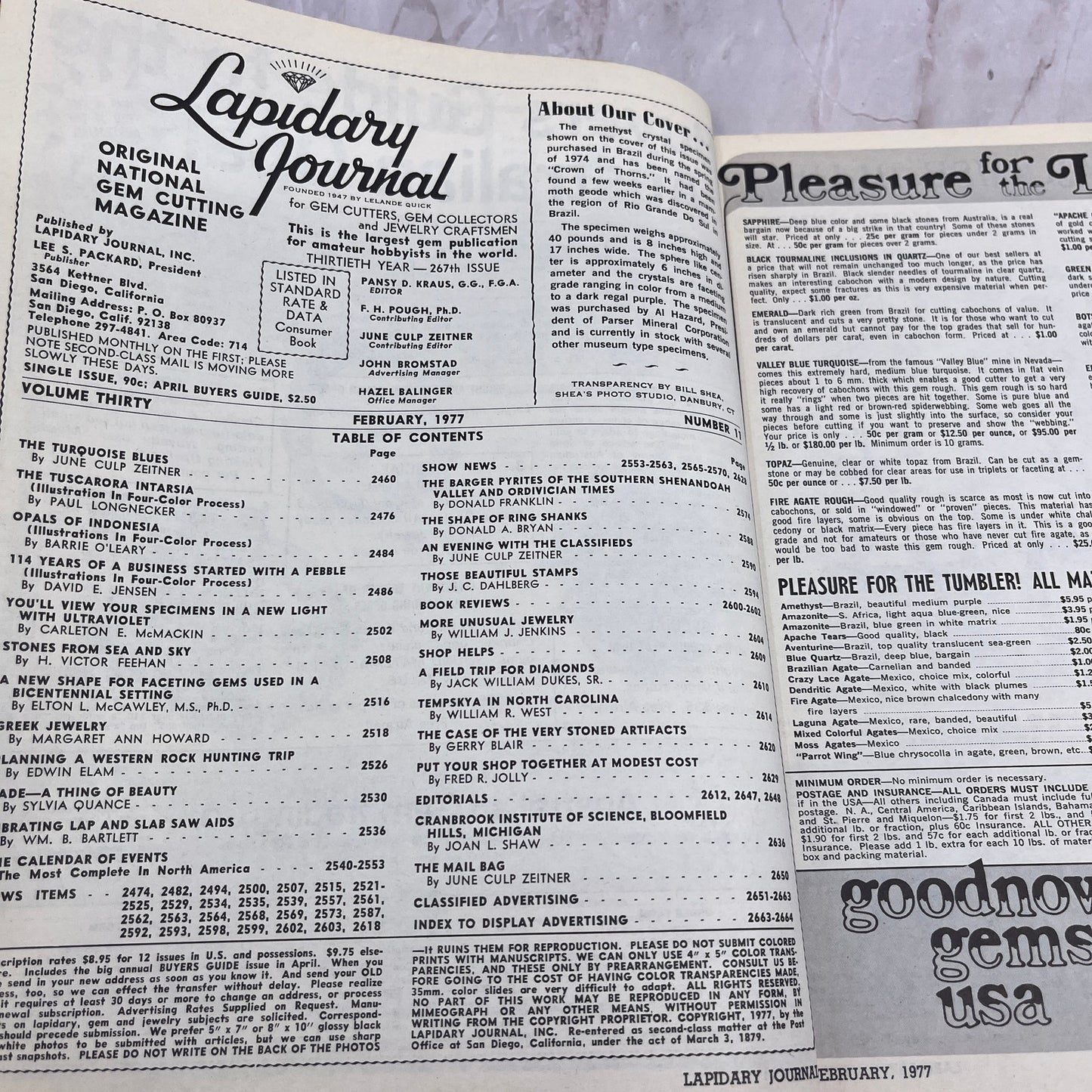 Amethyst Crown of Thorns - Lapidary Journal Magazine - Feb 1977 M27