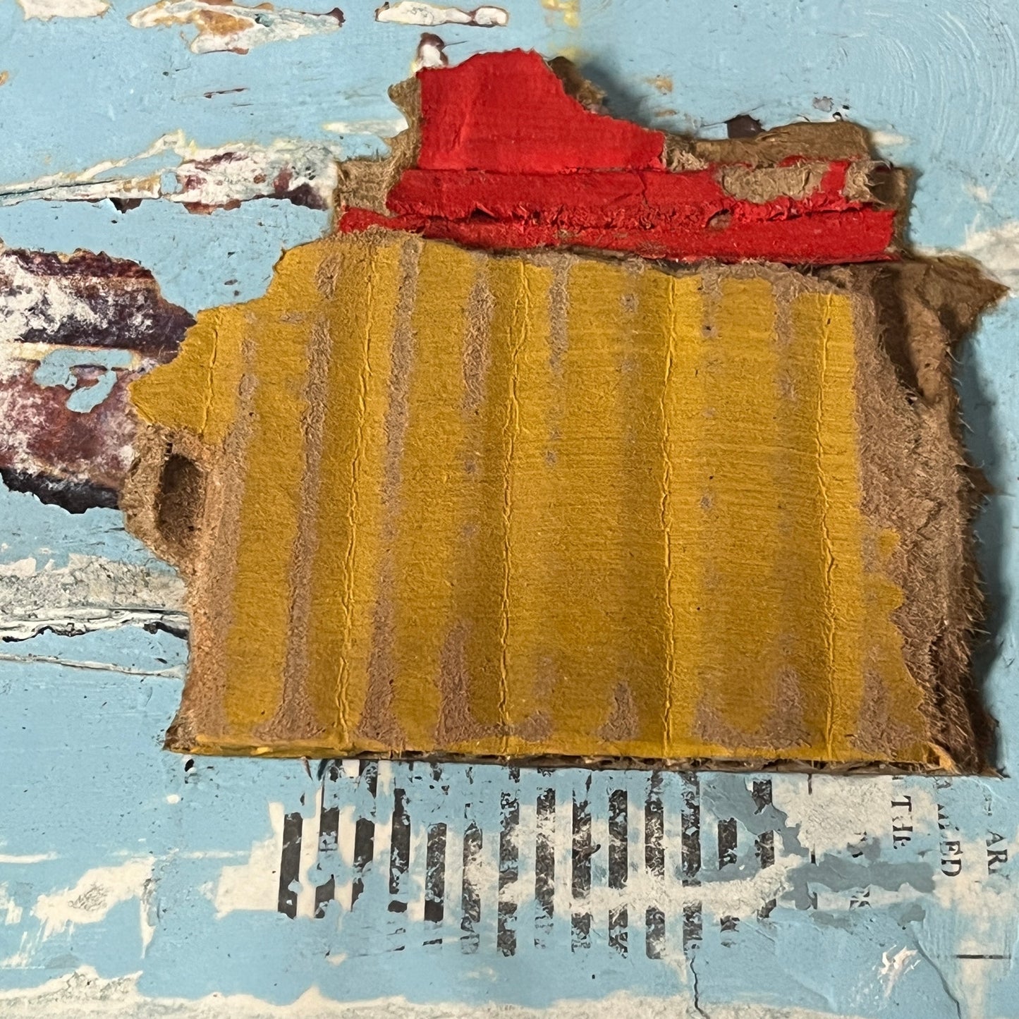 Original Mixed Media Modern Art Collage Painting 11x14 "Highway"