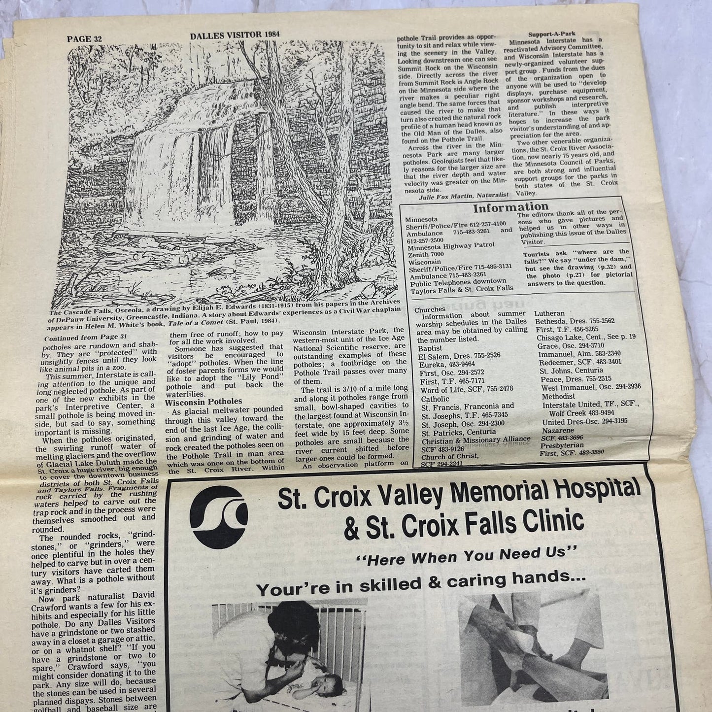 1984 Summer The Dalles Visitor Newsletter St Croix Falls WI Taylors Falls MN M11