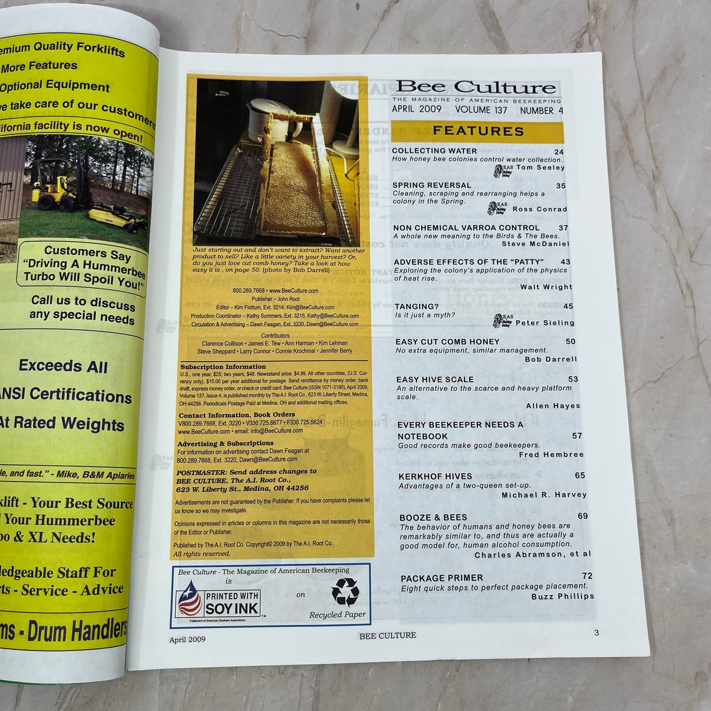 2009 April - Bee Culture Magazine - Bees Beekeeping Honey M9