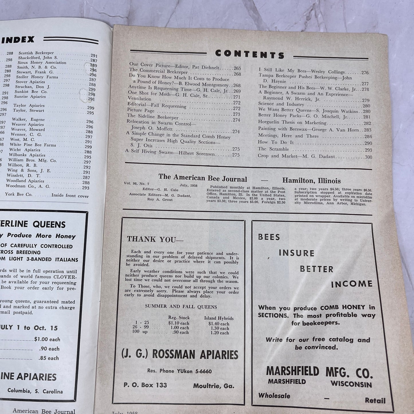 1958 July - American Bee Journal Magazine - Bees Beekeeping Honey M33