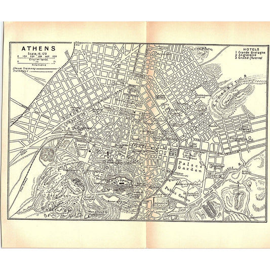 1905 Map of Athens Greece AG4-6