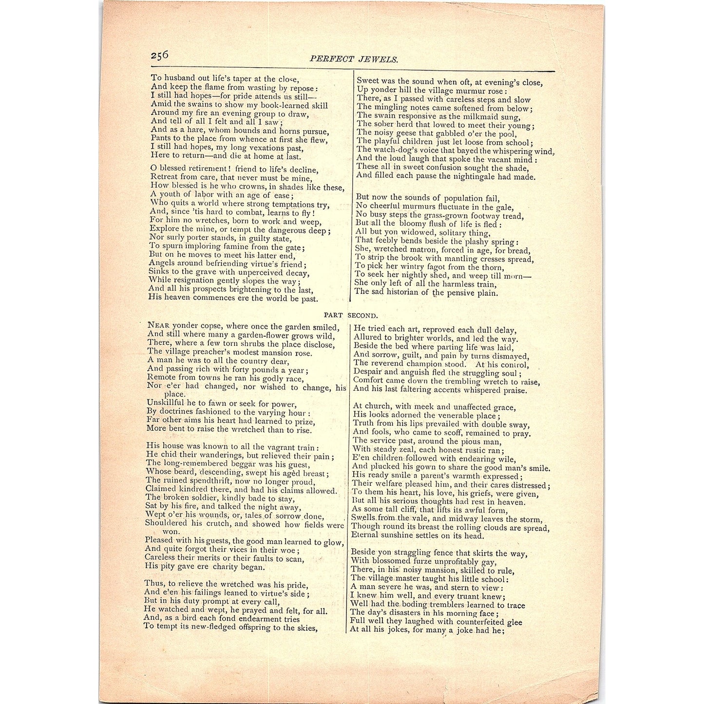 The Deserted Village Part First - Goldsmith 3 Pages 1884 Poem TA5-CJ-4