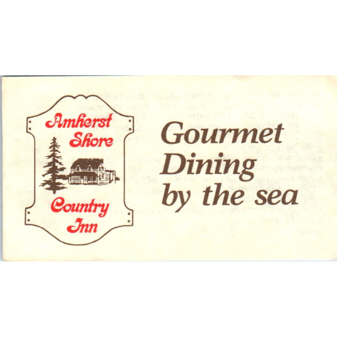 Amherst Shore Country Inn Restaurant Nova Scotia Vintage Business Card SD8-B6