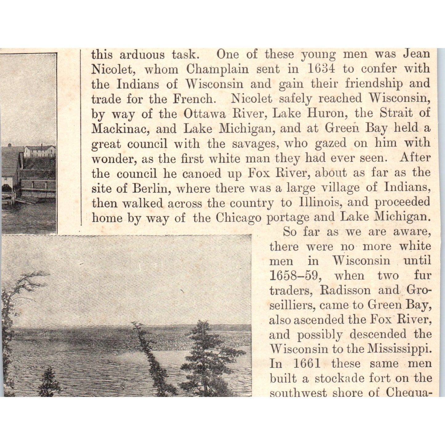 Aerial View of Milwaukee Wisconsin 1901 Engraving AF2-A6