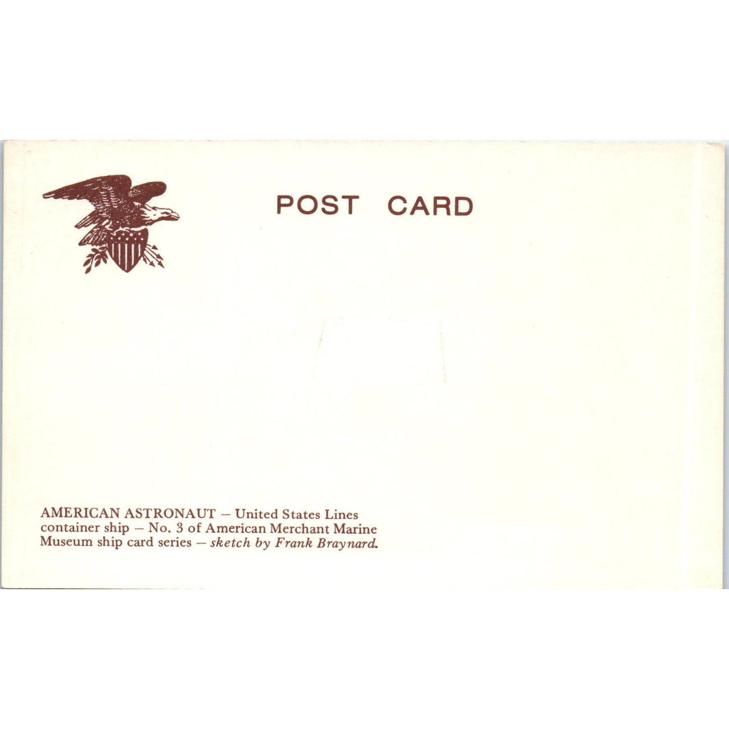 United States Lines Container Ship American Astronaut Vintage Postcard PC17