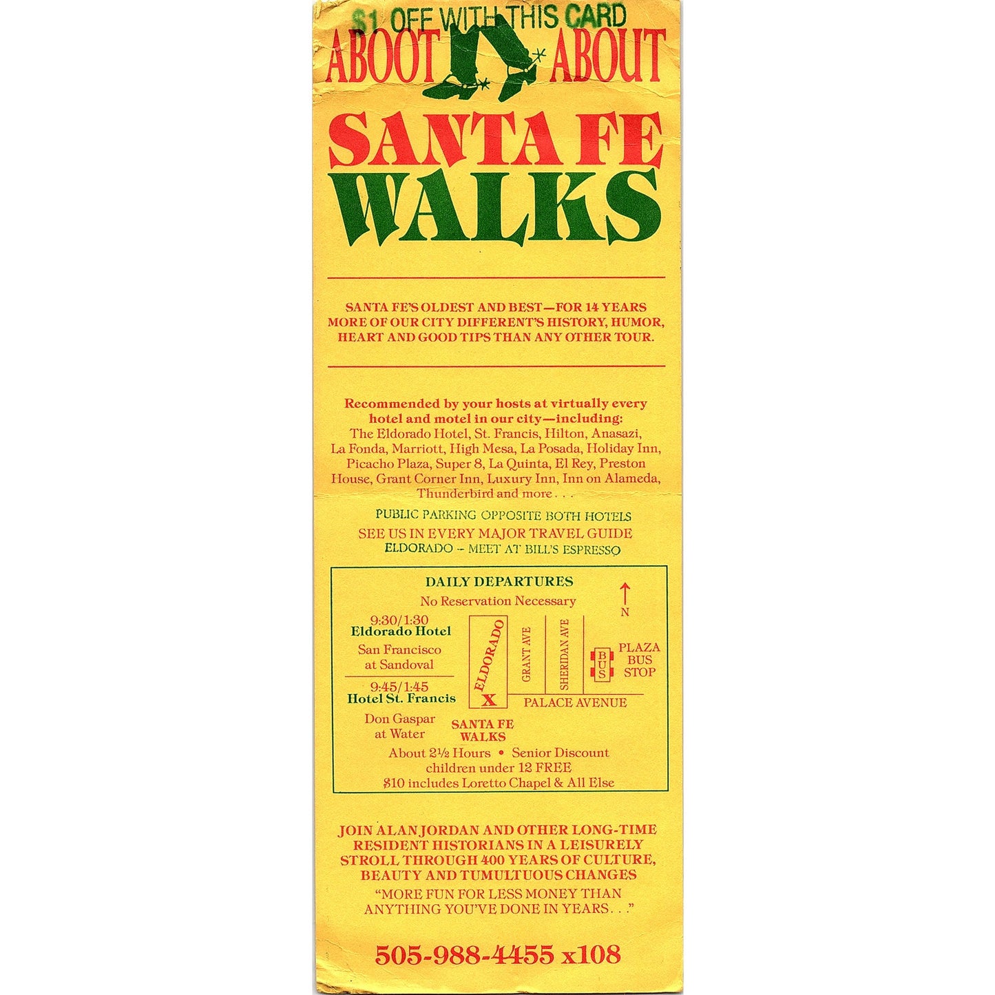 Aboot About Santa Fe Walks NM Vintage Tourist Travel Leaflet TH2-TB1