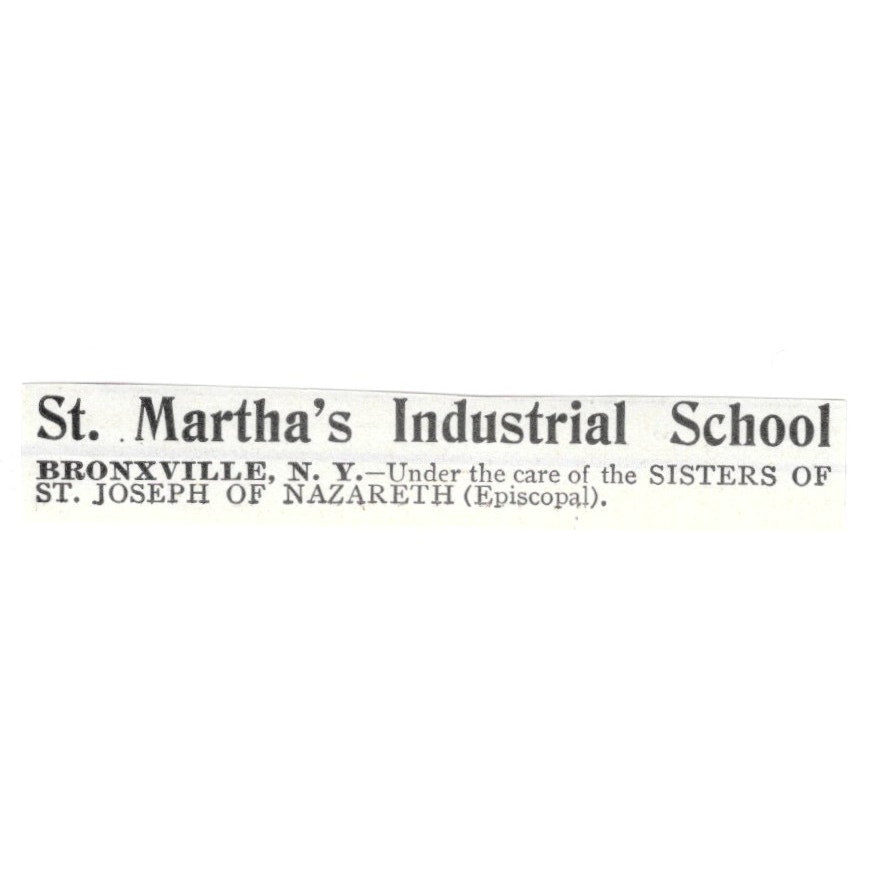 St. Martha's Industrial School Bronxville NY 1903 Ad AG3-S11