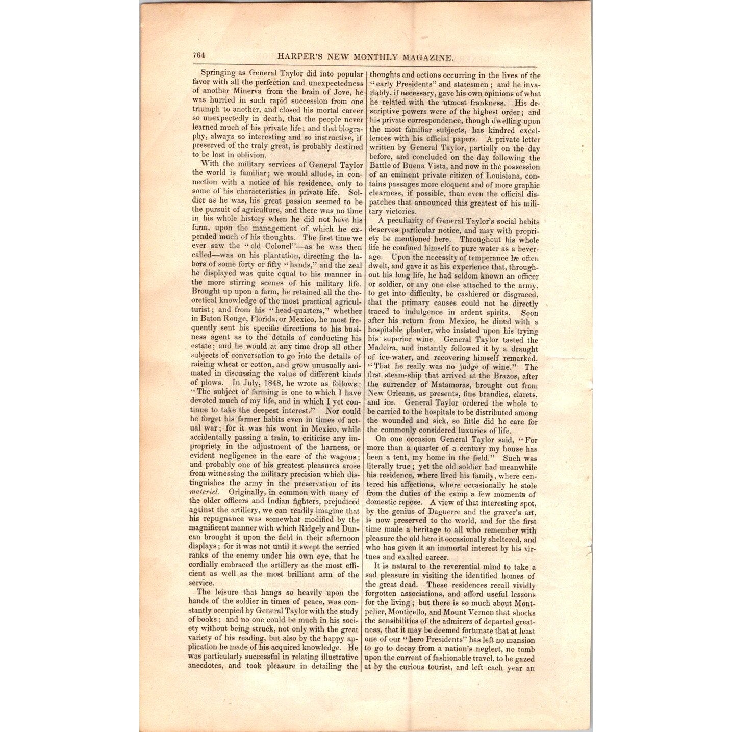 General Taylor's Residence at Baton Rouge LA 2 Pages 1854 Article I19
