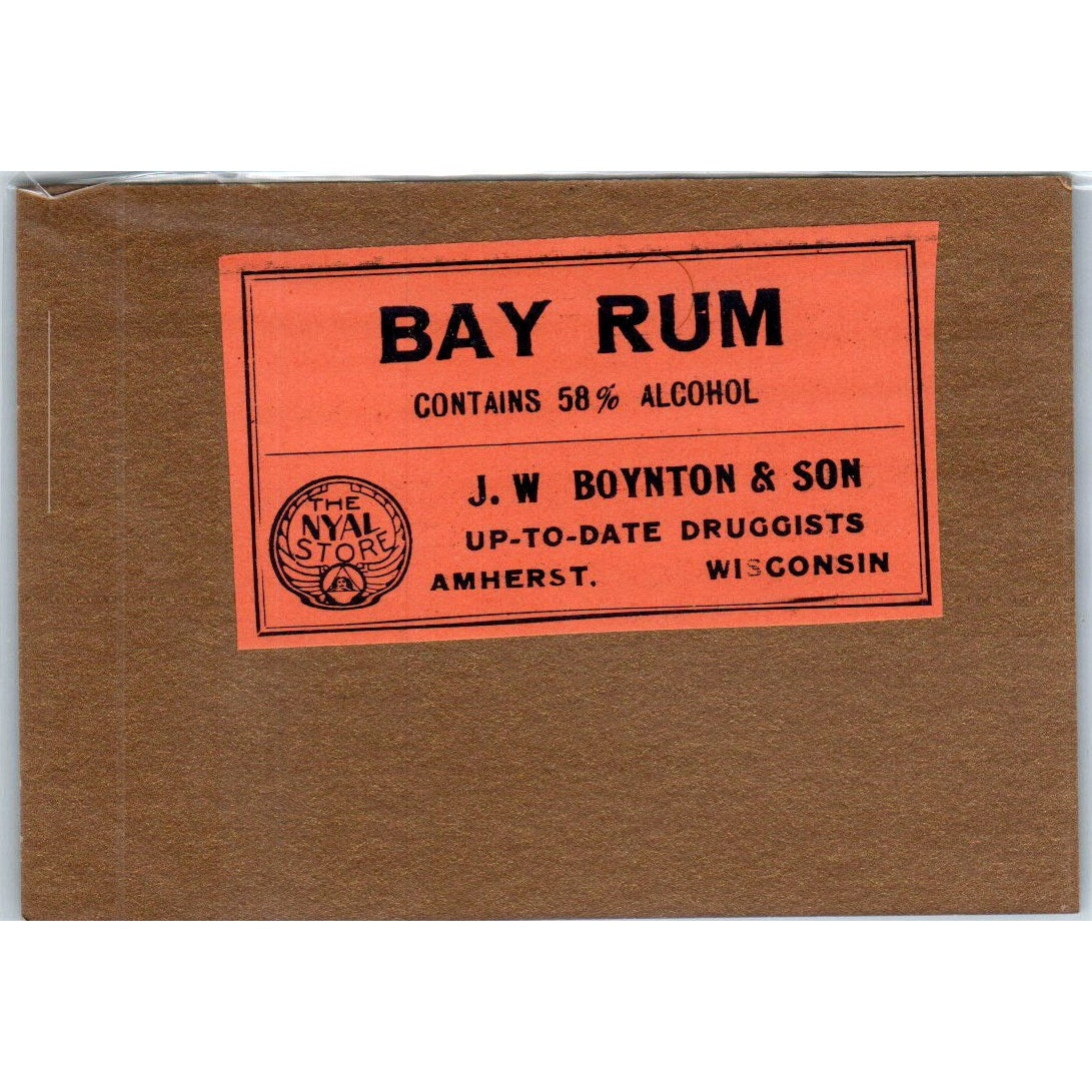 J.W. Boyton & Son Druggists Amherst Wisconsin Antique Apothecary Label TH2-AL