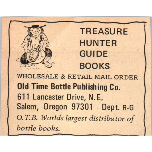 Old Time Bottle Publishing Co Salem Oregon 1971 Magazine Ad AD8-R9