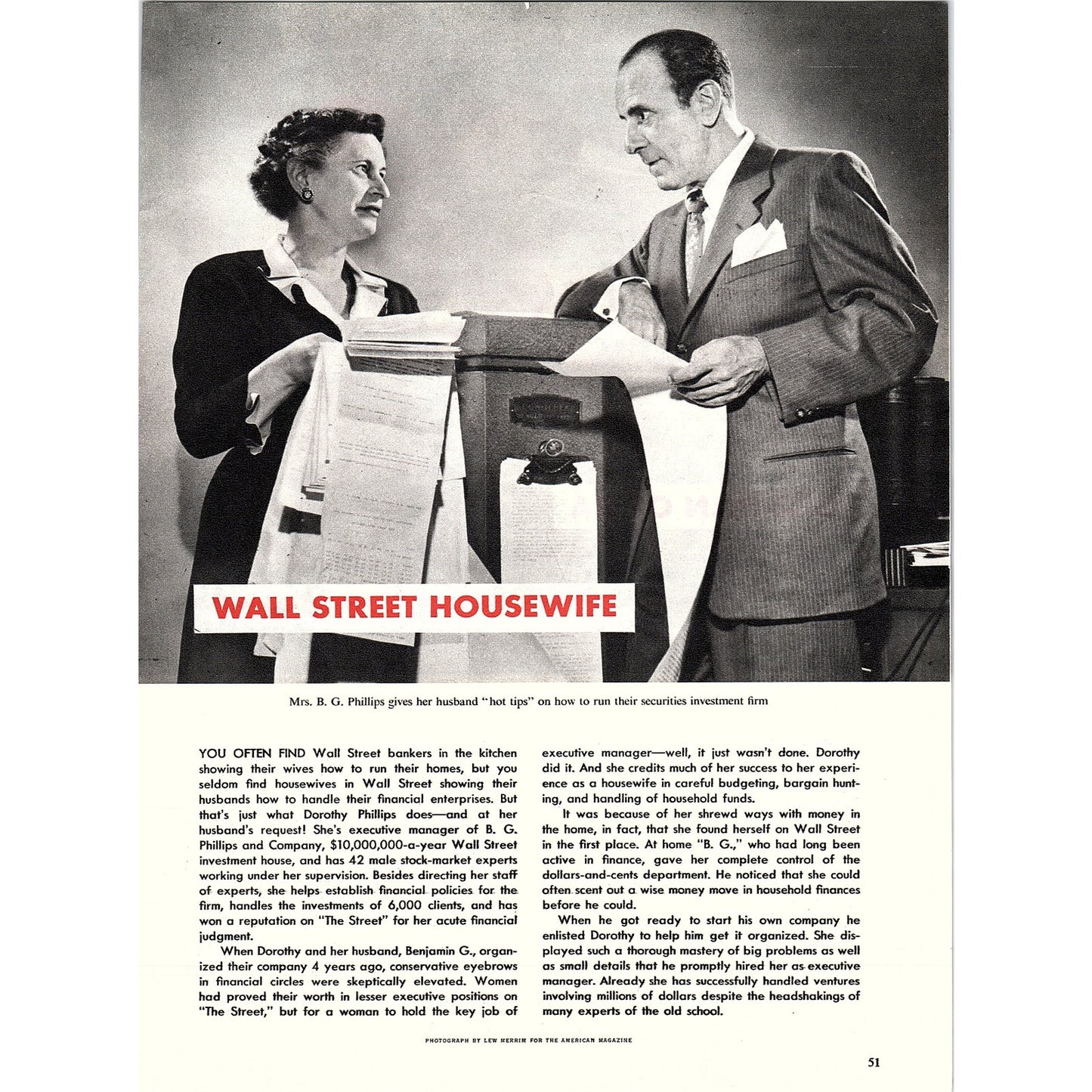 Oscar Lohner One Man Opera, Dorothy Phillips Wall Street Housewife 1953 V26-4