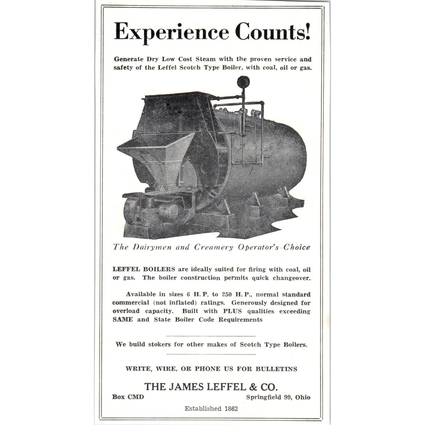 The James Leffel Springfield OH, Damrow Brothers Fond Du Lac WI 1953 Ad AE9-DC2