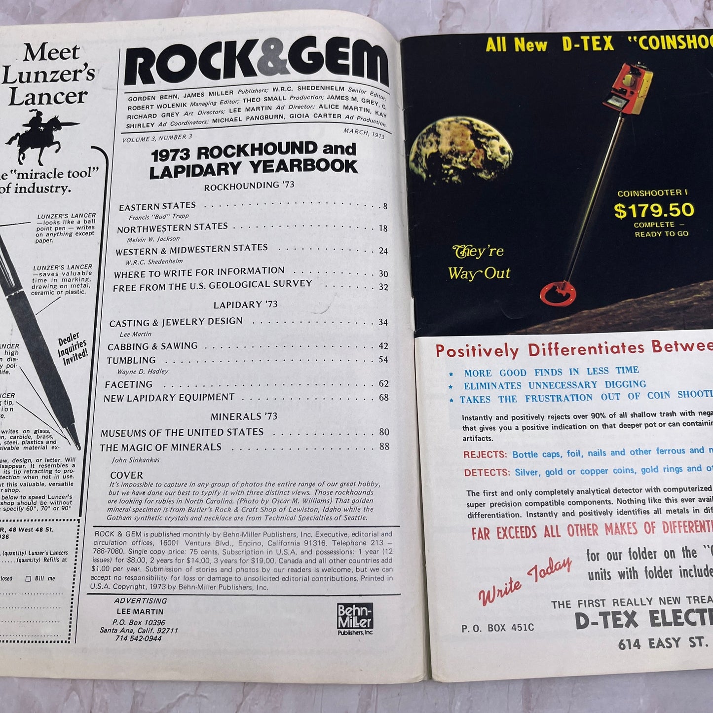 1973 Rockhounding and Lapidary Yearbook - Rock & Gem Magazine - March 1973 M23