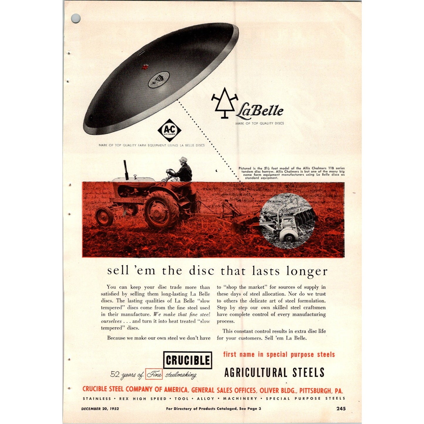 1953 John Deere Quality Equipment 2 Page Ad I15