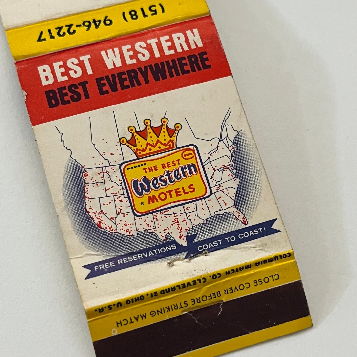 Kelley's Motel Best Western Route 86 Wilmington NY Matchbook Cover TB6-MB1-8
