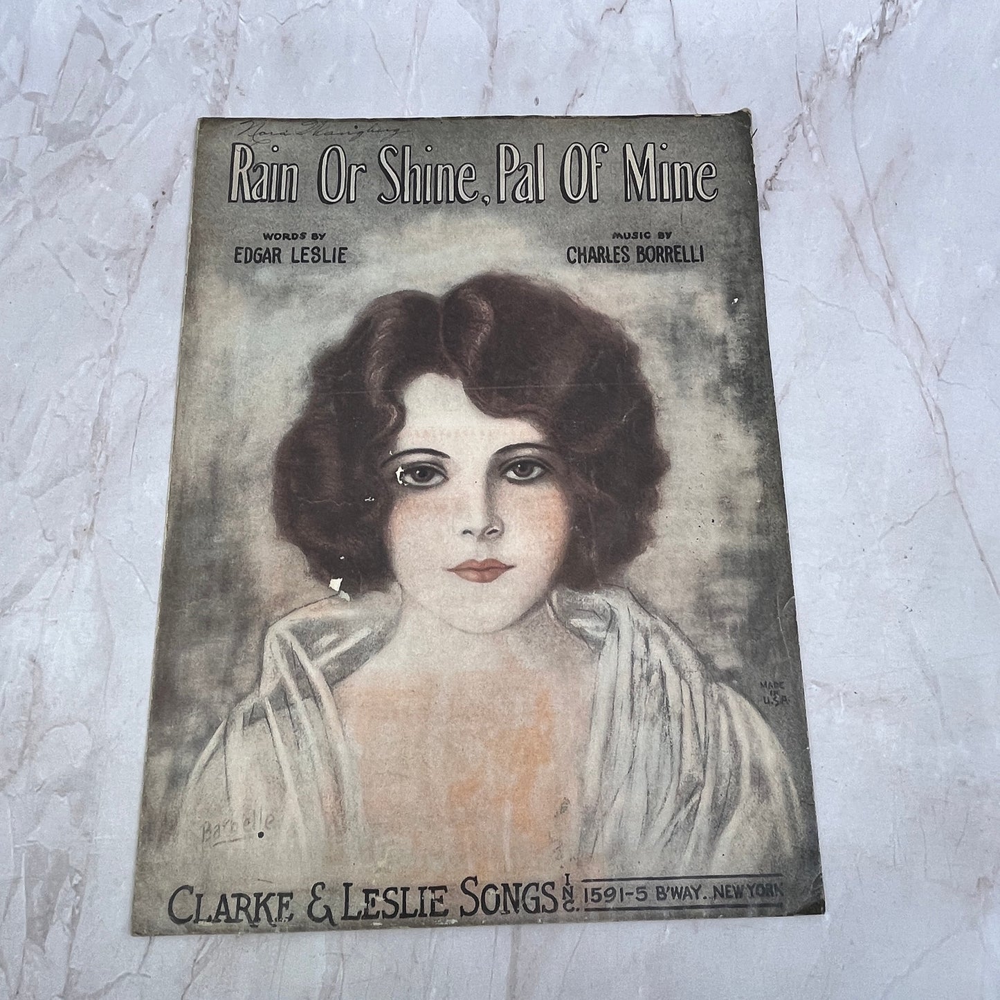 Rain or Shine, Pal of Mine Edgar Leslie Charles Borrelli Antique Sheet Music Ti5
