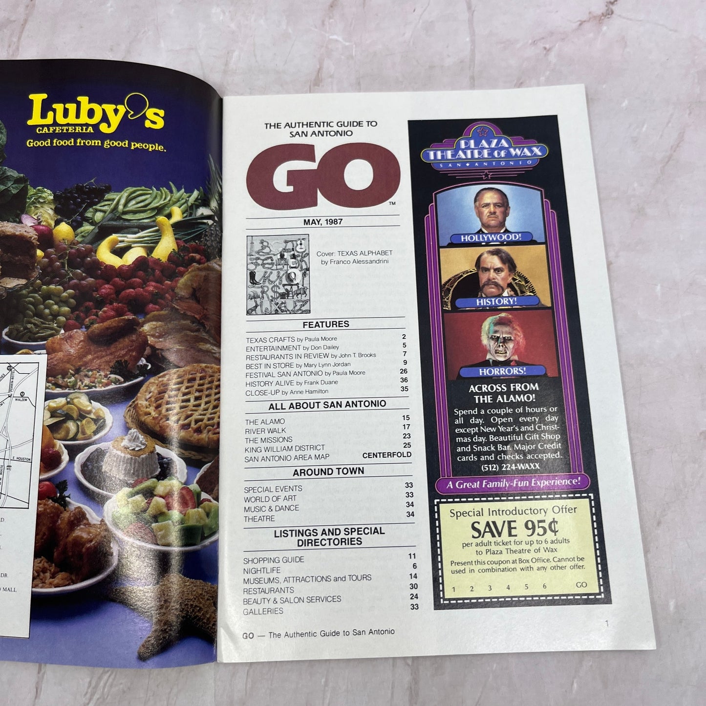 1987 May Go - The Authentic Guide to San Antonio Texas Travel Magazine TH9-LX1