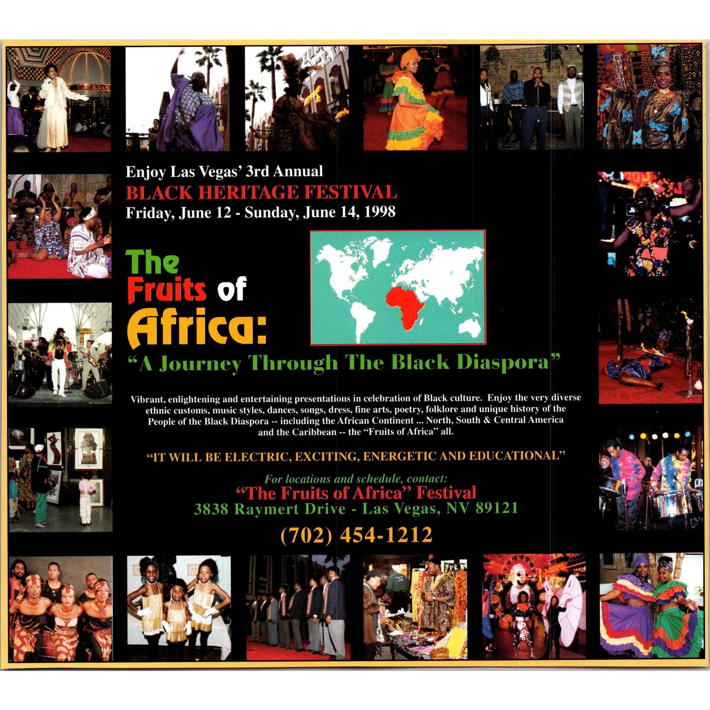 The Fruits of Africa Black Heritage Festival Las Vegas NV Original 1998 Ad I3
