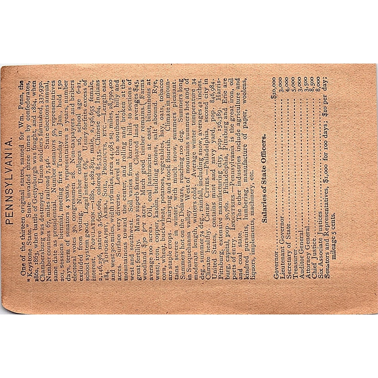 Antique 1889 Map of Oregon 1889 Pocket Map Engraving SAG4-H3