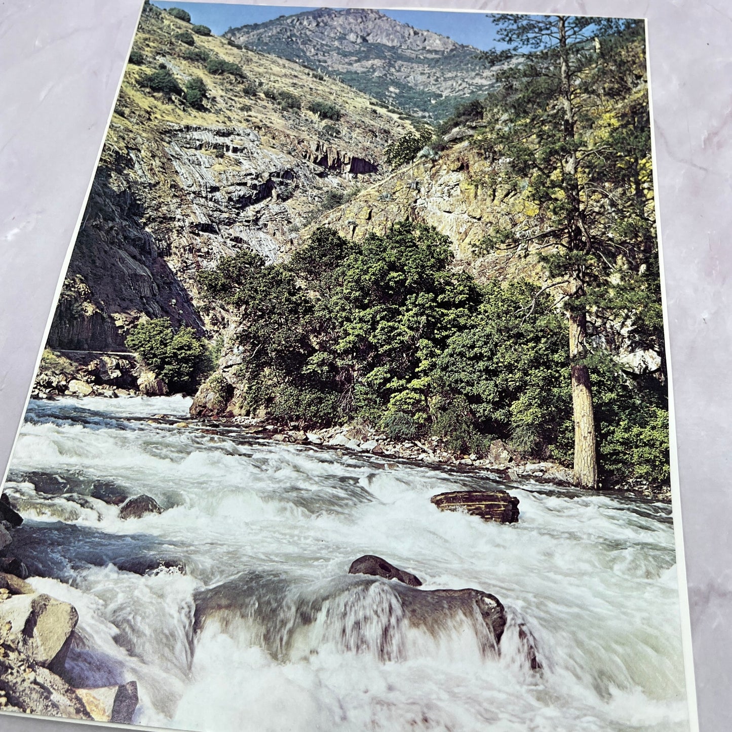 Retro Kitsch Kings Canyon Park California Mountain Rapids 8x11" Art Print V20