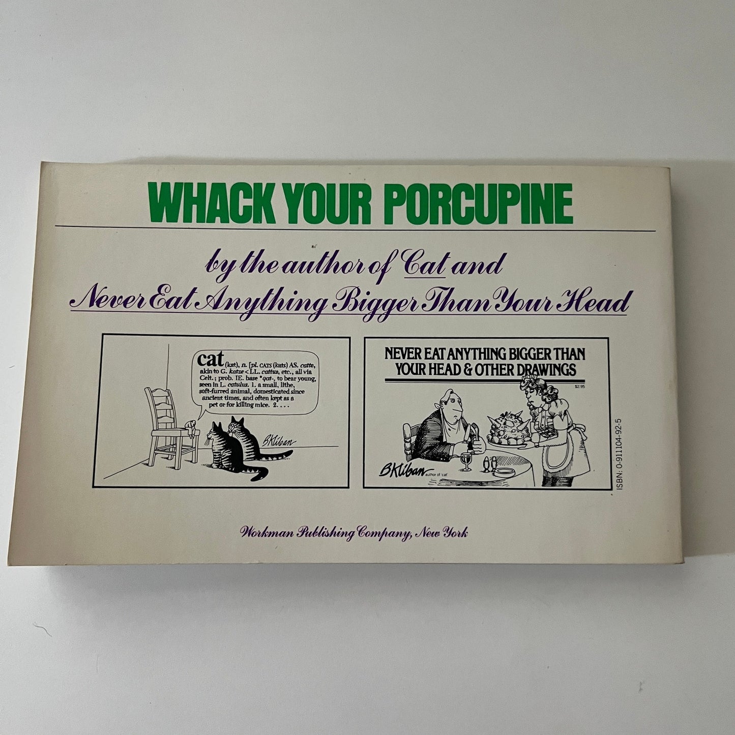 Whack Your Porcupine & Other Drawings Book - B. Kliban - 1977 TK3