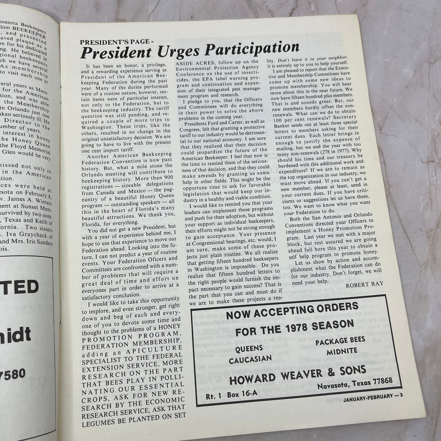 1978 Jan/Feb American Beekeeping Federation Newsletter Gainesville FL M15