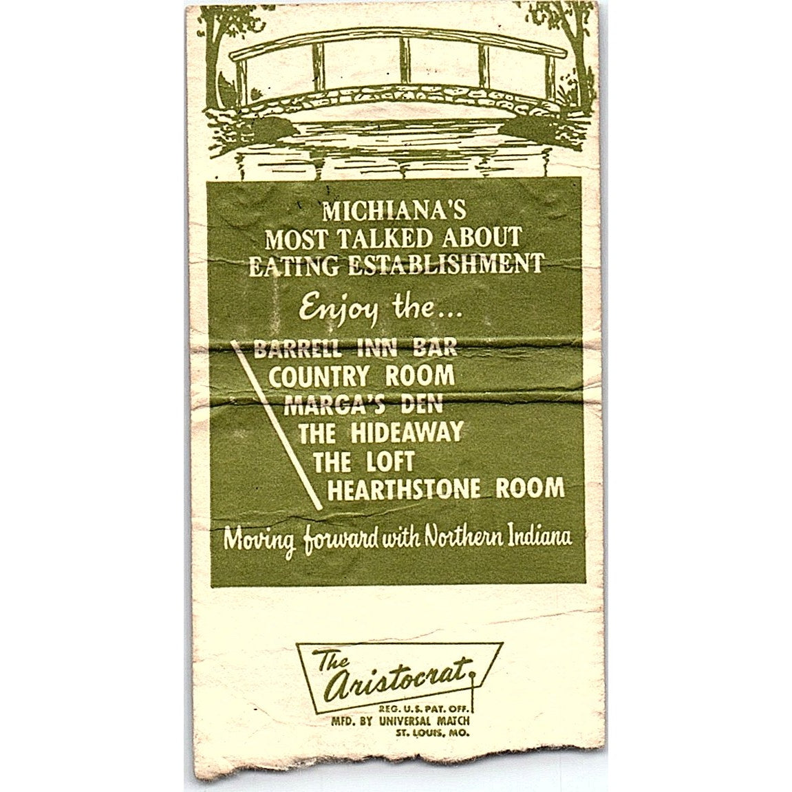 The Wooden Keg 1611 So Main St South Bend IN Vintage Matchbook MM5-8