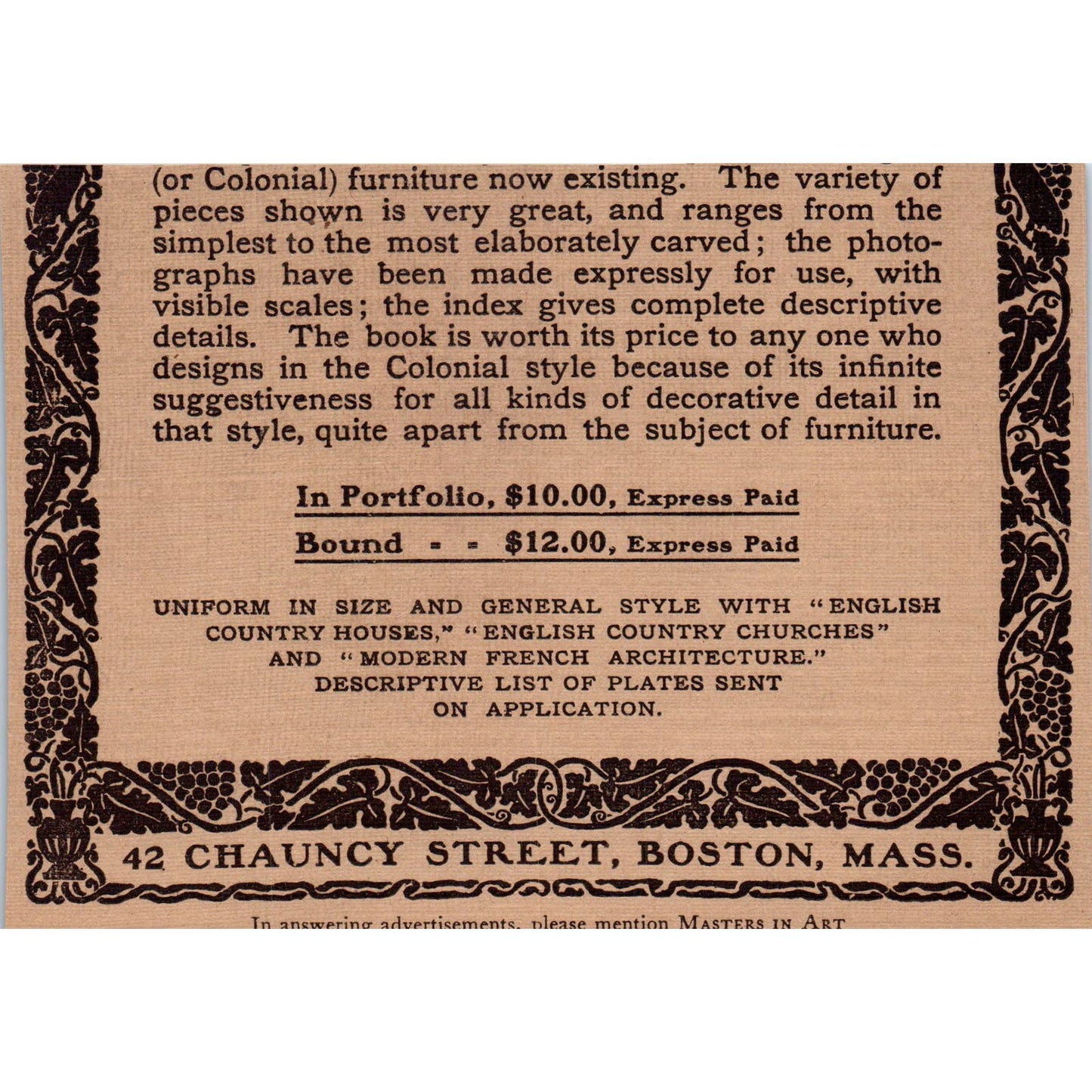 Hispano-Moresque Ware Book Ad A. Van De Put c1905 Victorian Ad AE9-MA3