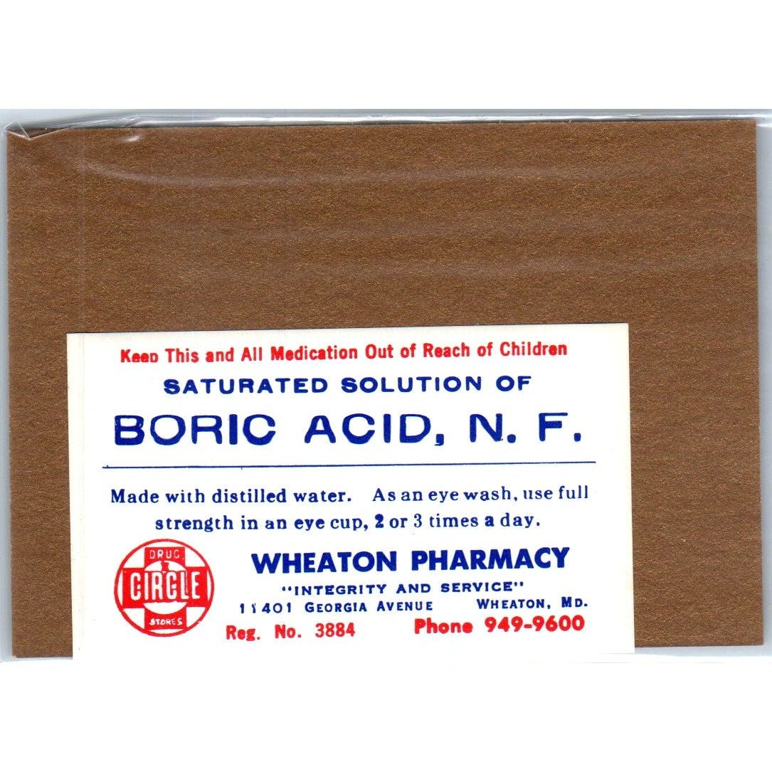 Wheaton Pharmacy Circle Drug Stores Wheaton MD Antique Apothecary Label TH2-AL